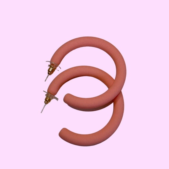 None Jewelry - Pink hoop earrings